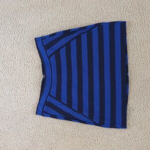 NWT, Vintage GAP Black and Royal Blue Knit Striped Mini Skirt
